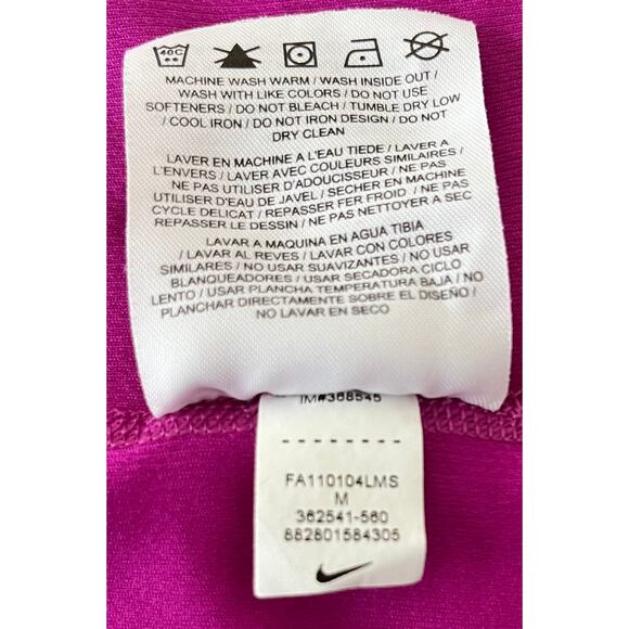 NIKE DRI-FIT SHORT SLEEVE T-SHIRT, WOMENS, M, FUCHSIA, ROUND NECKLINE - Picture 8 of 9